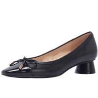 St&Sat/星期六新款蝴蝶结浅口单鞋方头异型跟低跟女鞋SS03111140