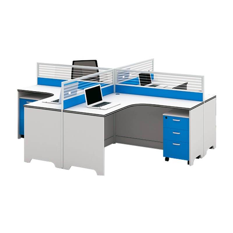 钜晟 办公桌2.8米四人位屏风电脑桌JS-P1431十字