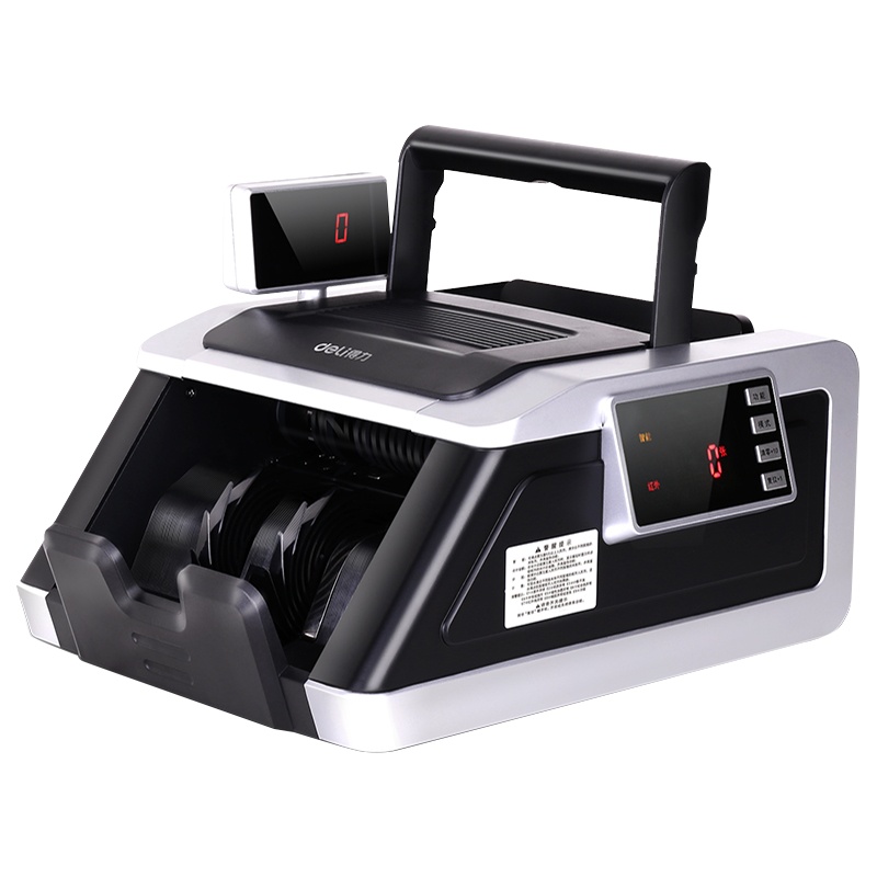 得力deli2019新款新版验钞机33314S三屏智能B类点钞机家用商用便携银行专用数钱机可接外显