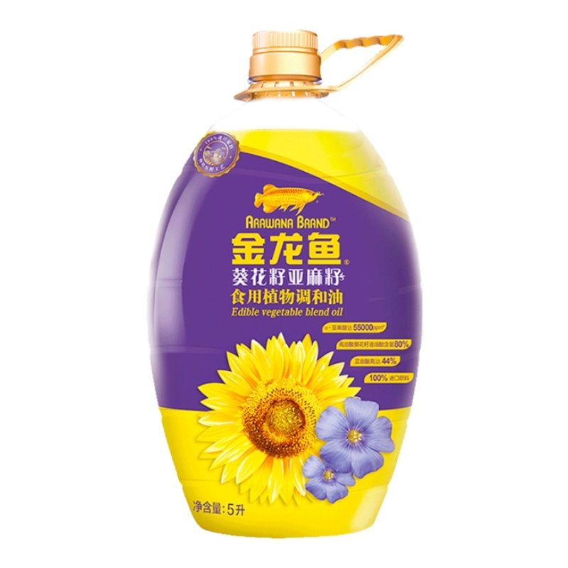 金龙鱼葵花籽亚麻籽食用植物调和油5L