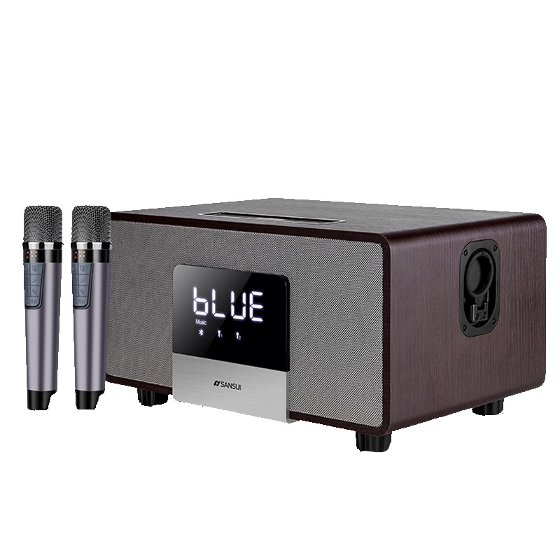 山水(SANSUI)H9家庭ktv音响套装家庭影院电视K歌居家蓝牙卡拉ok音箱会议室音响设备 无线可充电双麦克风