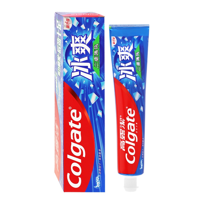 高露洁冰爽三重薄荷120g牙膏 清新口气口腔护理牙膏家庭装 冰爽薄荷牙膏120g*3支