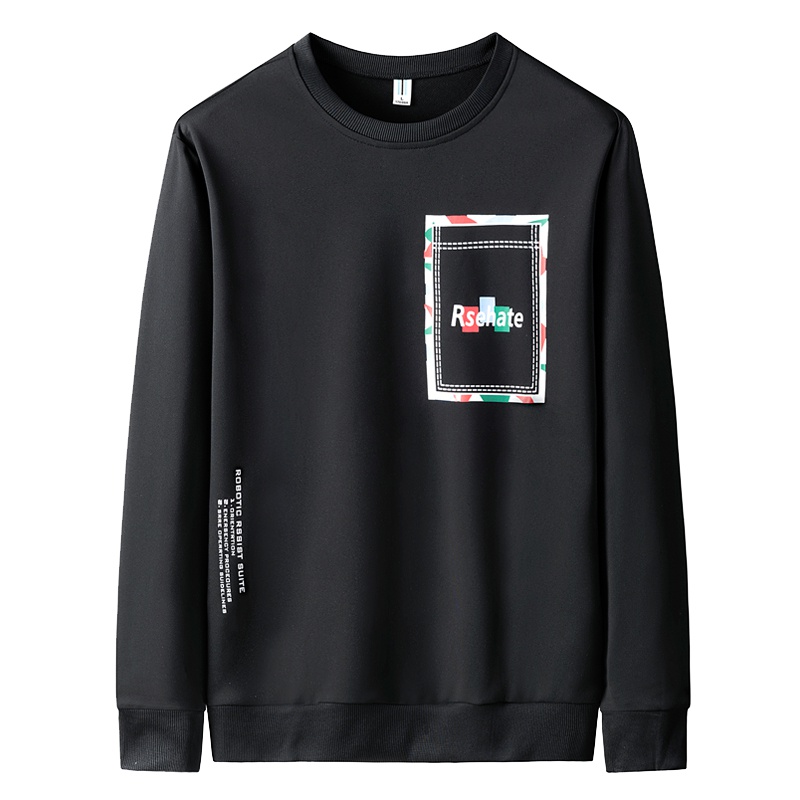 庄吉男士长袖t恤2019新款秋季韩版潮流帅气圆领卫衣男装学生上衣服秋(JU-MYW014)