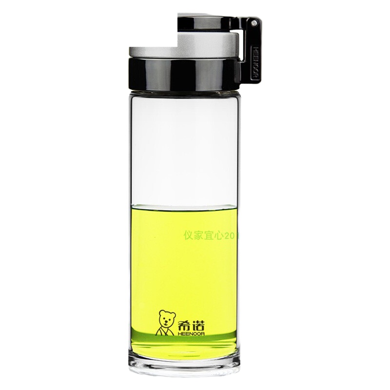 玻璃杯单层便携水杯男过滤手提环6076希若西诺希洛茶杯子695 封后 XN-6076695ML