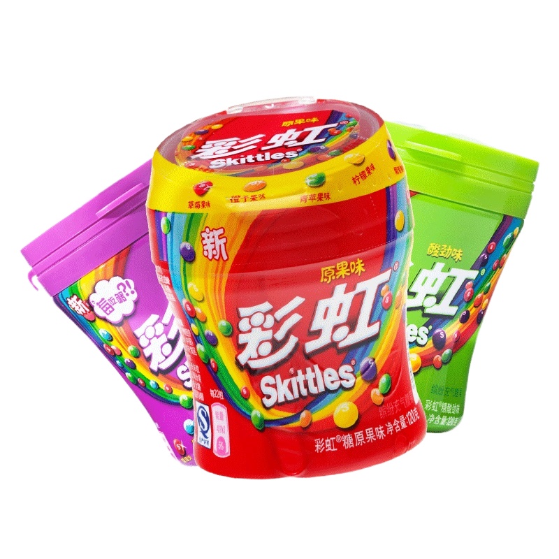 彩虹糖原果味瓶装120g 休闲零食糖果