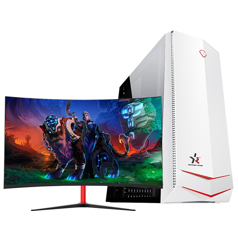 世纪之星 酷睿i7 2600四核/GTX1050Ti 4G独显/16G内存/256G固态+500G机械硬盘 家用办公游戏电脑台式电脑 DIY组装机 组装电脑 电脑主机+27英寸全套
