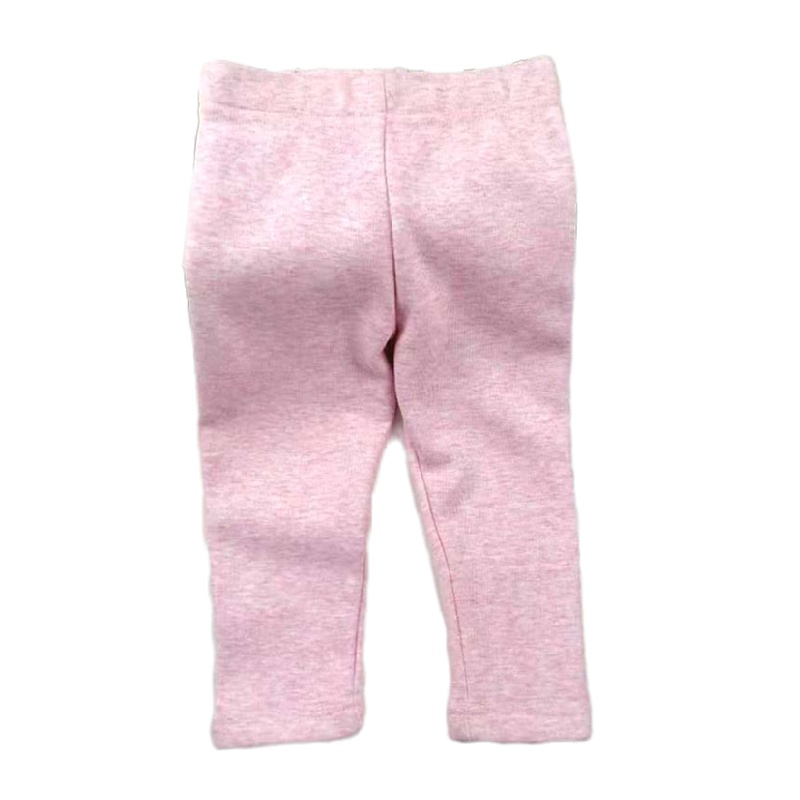 安笛贝乐女童加绒打底裤不倒绒卫裤春秋款长裤麻粉80-120cm