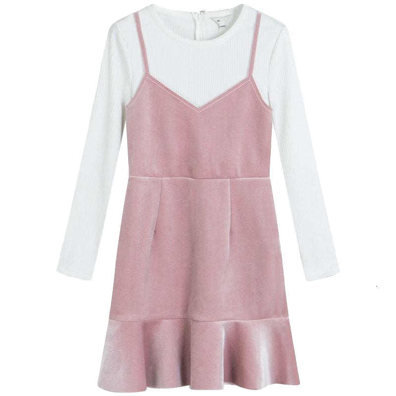 7M吊带针织连衣裙女新款修身气质韩版显瘦假两件吊70009452