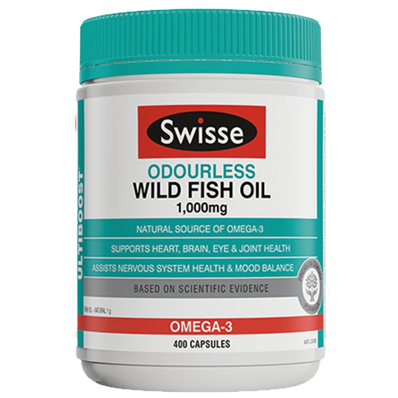 [送父母长辈]Swisse斯维诗 无腥味野生鱼油 1000毫克 400粒/罐 澳洲进口 深海鱼油