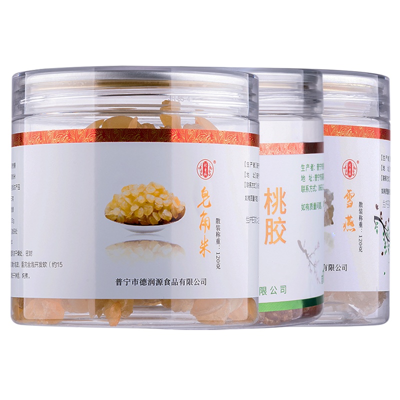 珍贵膳 雪燕皂角米桃胶套餐 总440g/3罐 三合一组合装滋补养颜胶原套餐云南产