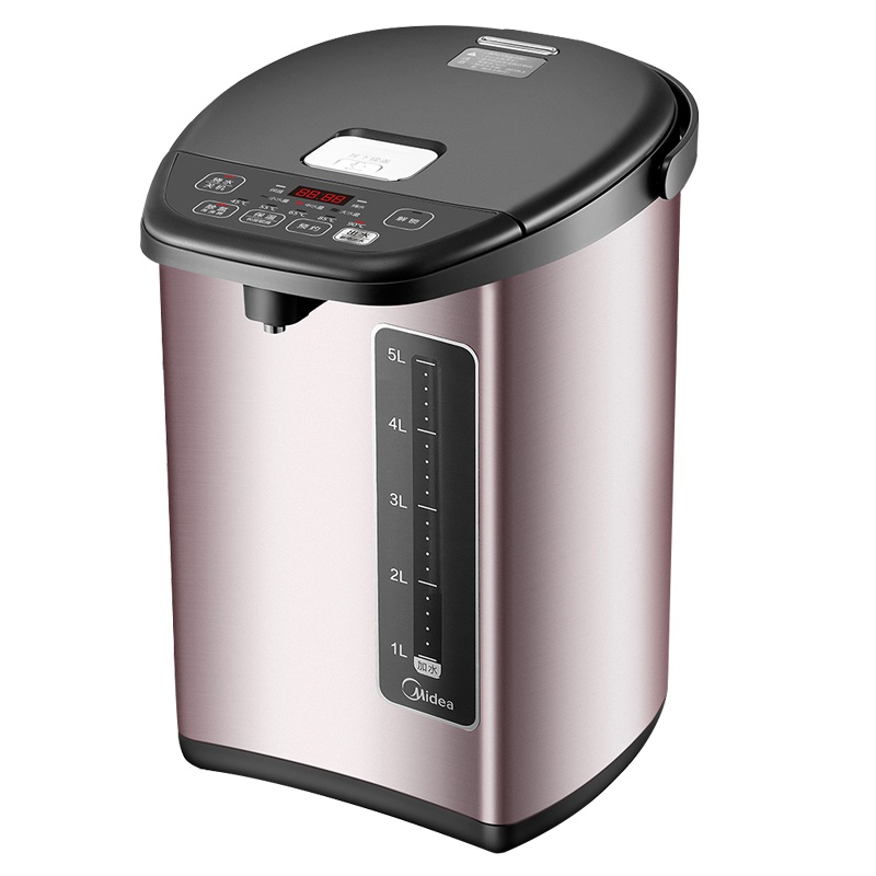 美的(Midea)电热水瓶5L五段控温防干烧热水壶智能电水壶304不锈钢水壶热水瓶电水壶双层烧水壶PF708c-50T