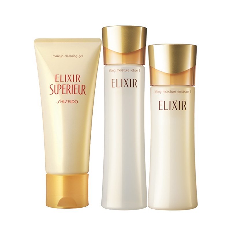 资生堂ELIXIR怡丽丝尔水乳套装保湿补水面部 护肤套装礼盒优悦活颜水乳三件套145g+170ml+130ml(滋润型)