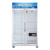 美菱SC-660WD2M2商用饮料冰柜展示柜 立式单温双门大容量展示冷柜 便利店冷藏雪柜展示柜