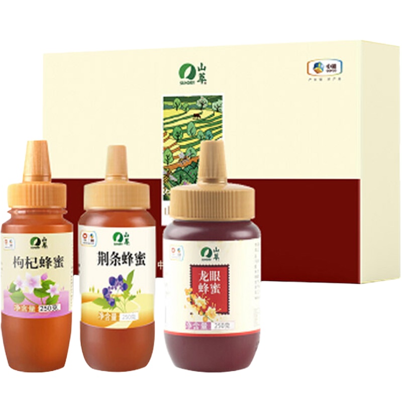 中粮“山萃吉祥三宝”蜂蜜礼盒 750g