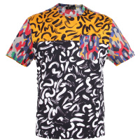 VERSACE范思哲 奢侈品 男士拼色休闲圆领短袖T恤（偏大2码） A78910 A224560 A71RR