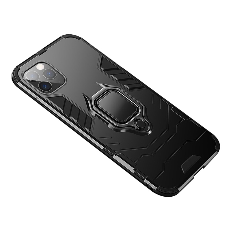 魅爱琳 iPhone 11 Pro Max手机壳 苹果11保护套外壳 全包防摔硅胶软套 铠甲支架炫酷潮 车载指环扣手机套