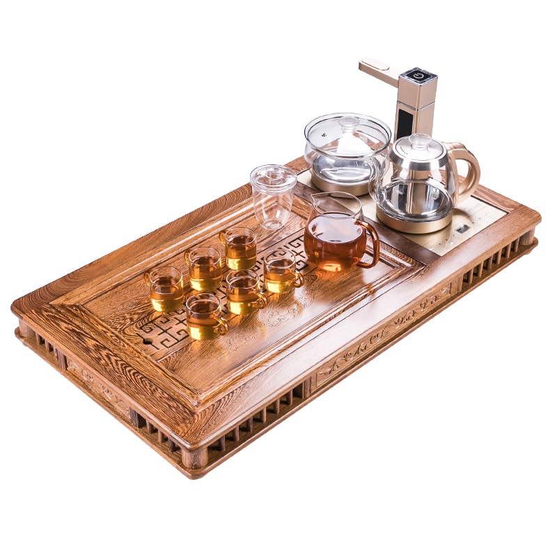 金杞(JINQI) 整套茶具全自动上水电热水壶耐热消毒烧水煮茶自动续水黑鸡翅木茶盘202A款套装