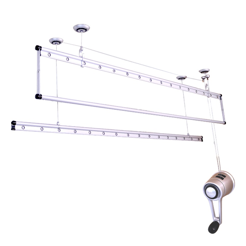 好太太(Hotata)升降晾衣架 GW-6601c 手摇式晾衣架 升降晾衣架阳台 加厚双杆式三杆 自动晾衣晒架