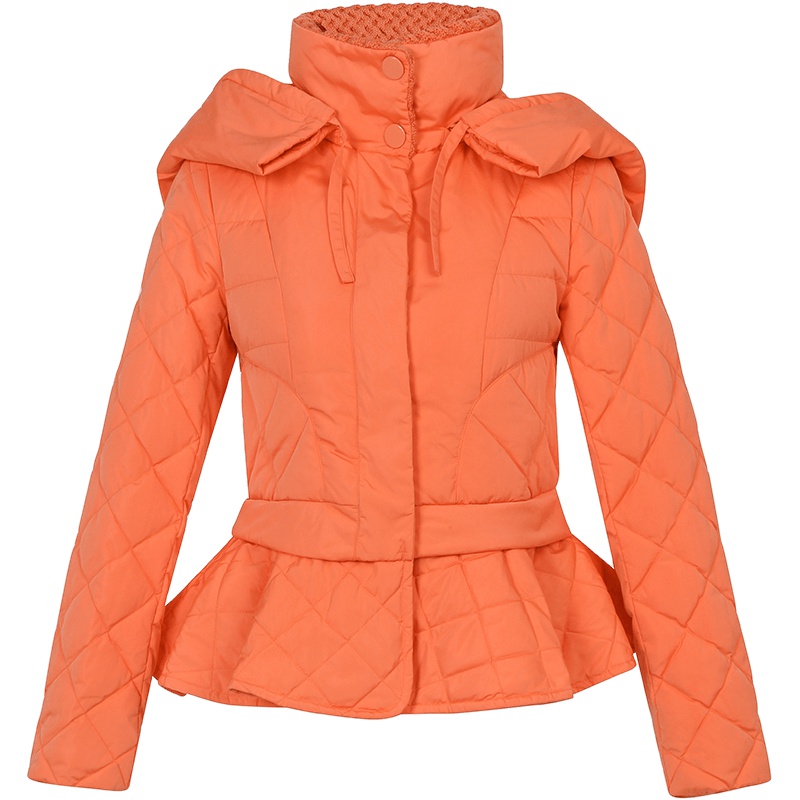 艾莱依冬季短款修身羽绒服女立领披肩羽绒2050D