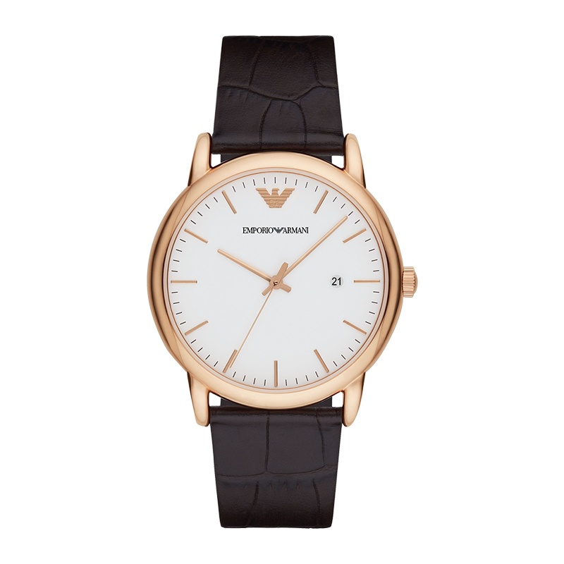 阿玛尼(EMPORIO.ARMANI)手表皮质表带经典时尚休闲石英表男表AR2502