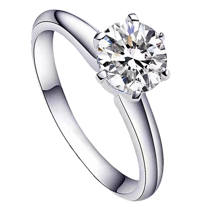 金象珠宝18K金50分钻石戒指经典六爪款式