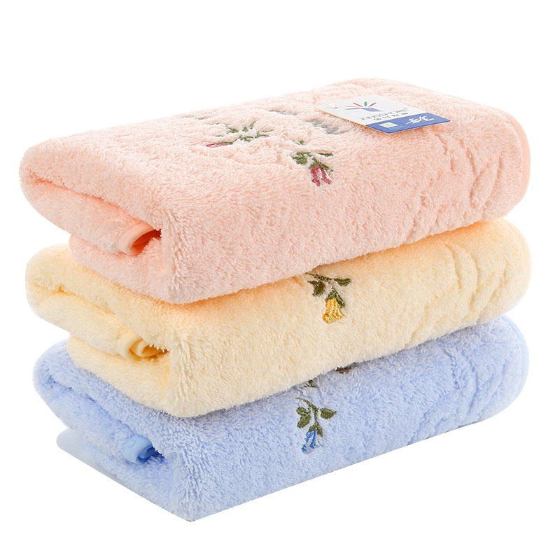 金号纯棉毛巾两条装 法式 柔软舒适吸水易干 绣花毛巾 高档礼盒