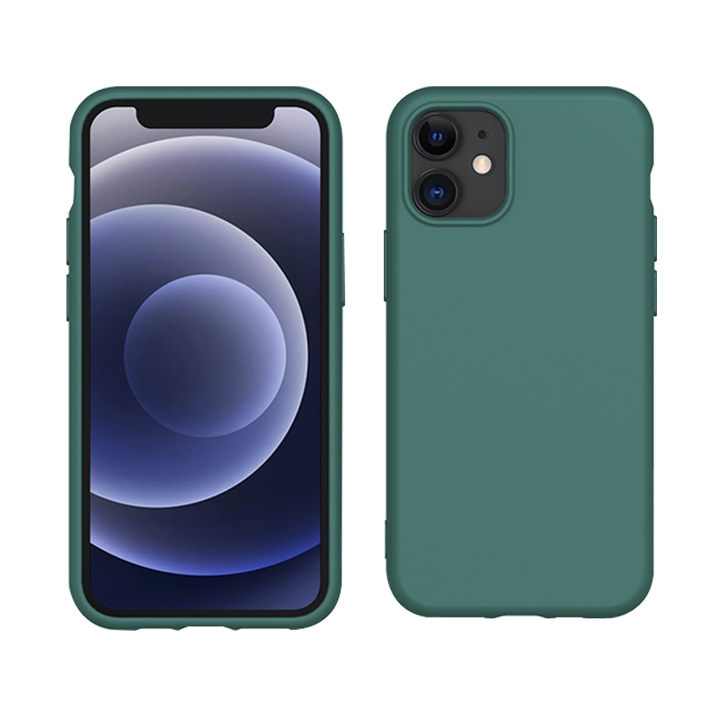 ESCASE 苹果12手机壳 iphone12Pro保护套6.1英寸液态硅胶 全包防摔纯色紫、白、抹茶绿圆角简约软壳