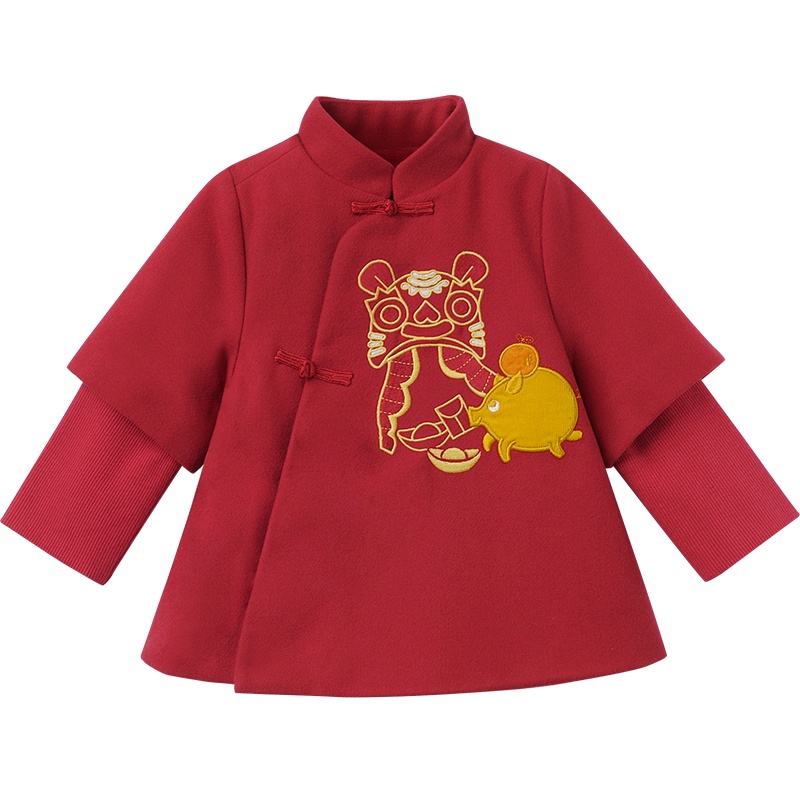 英氏儿童唐装汉服 女童国风喜庆过年新年装 1812A9501