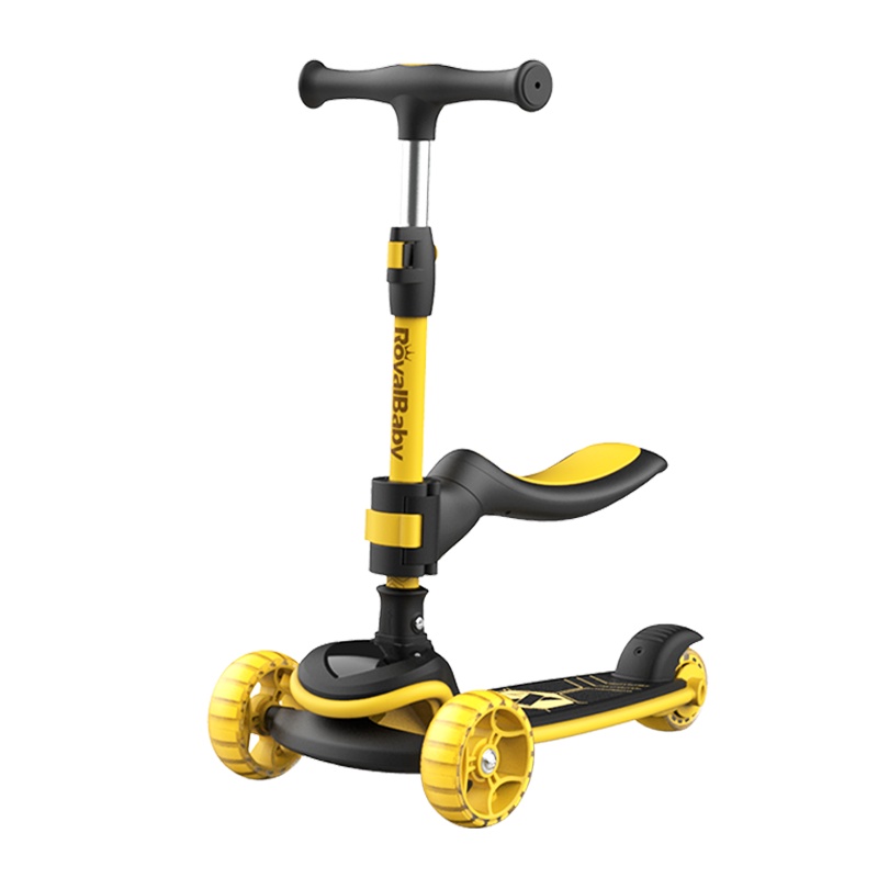 优贝儿童滑板车1-3-6-12岁宝宝溜溜车三合一可坐可卸可升高小孩滑滑车