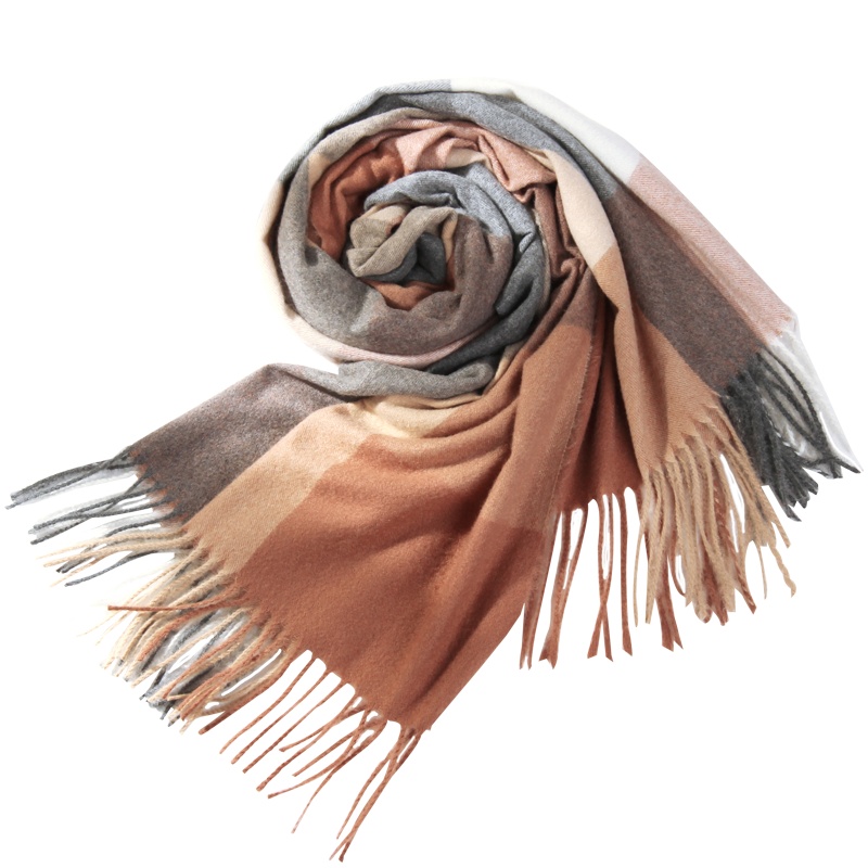 冬季上海故事仿羊绒围巾男女春秋季韩版百搭英伦格子外搭披肩