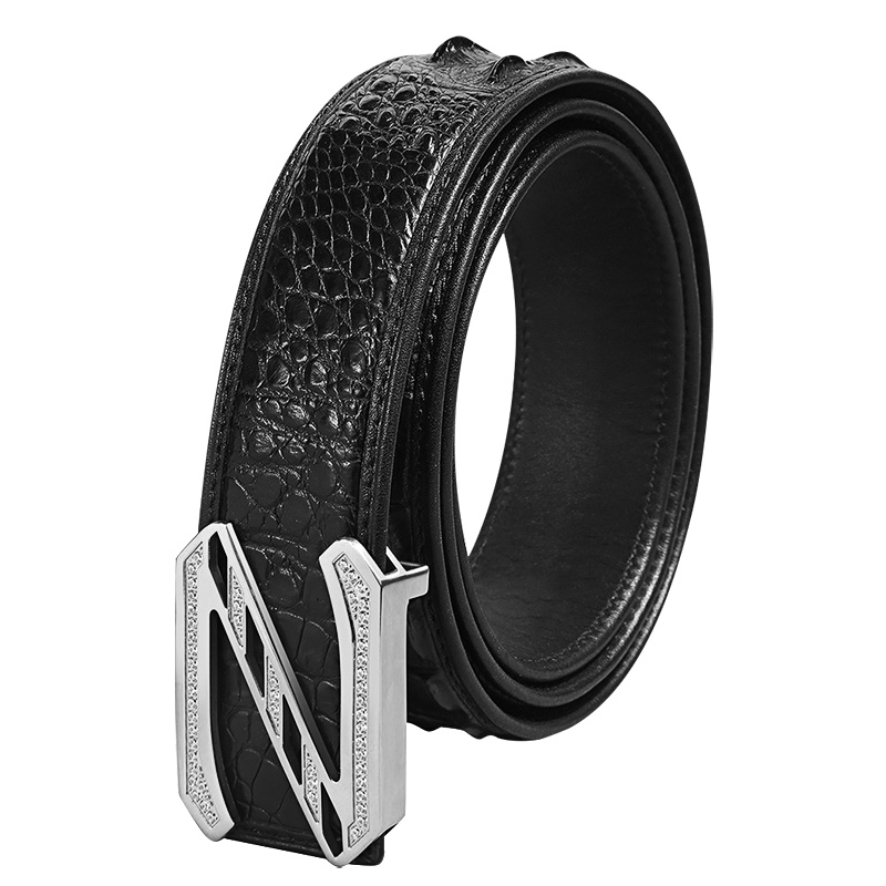 鳄鱼皮男士皮带男式皮带鳄鱼皮板扣男士裤带男式裤带鳄鱼皮男士裤腰带鳄鱼皮男式裤腰带PD190302-1Y