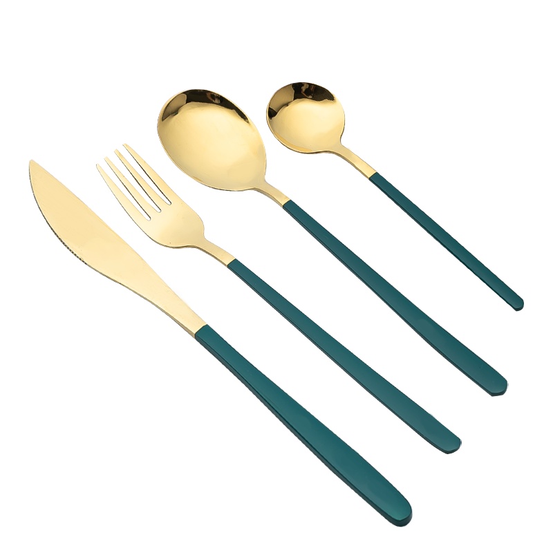 富昱景 304不锈钢刀叉套装家用西餐餐具四件套ins风网红牛排礼盒装