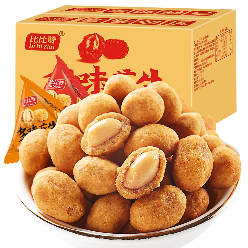 [满199减125元]比比赞多味花生 [混合味]400g小包装鱼皮花生米怪味豆散装炒货零食小吃的休闲食品整箱