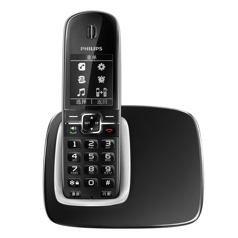 飞利浦（PHILIPS）无绳电话机座机 无线座机子母机 办公家用 DCTG4901 (黑色)