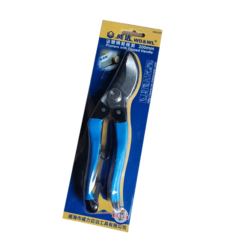 威达沾塑柄树枝剪刀W60100 200mm 1把