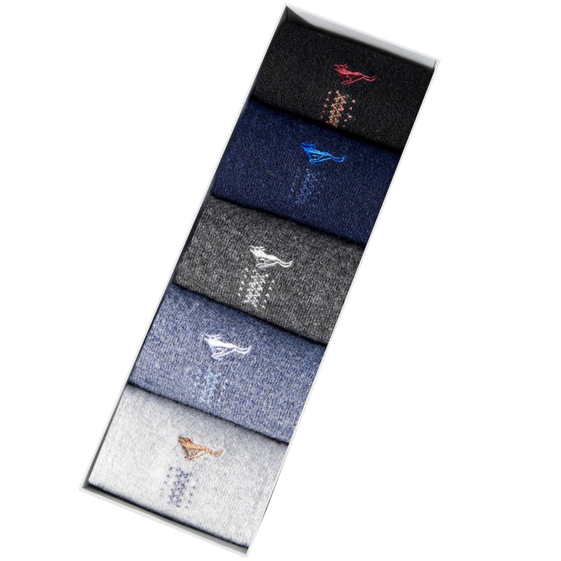 七匹狼含 [绵羊毛]高筒厚款袜子冬天中长男士长筒袜子羊毛袜男