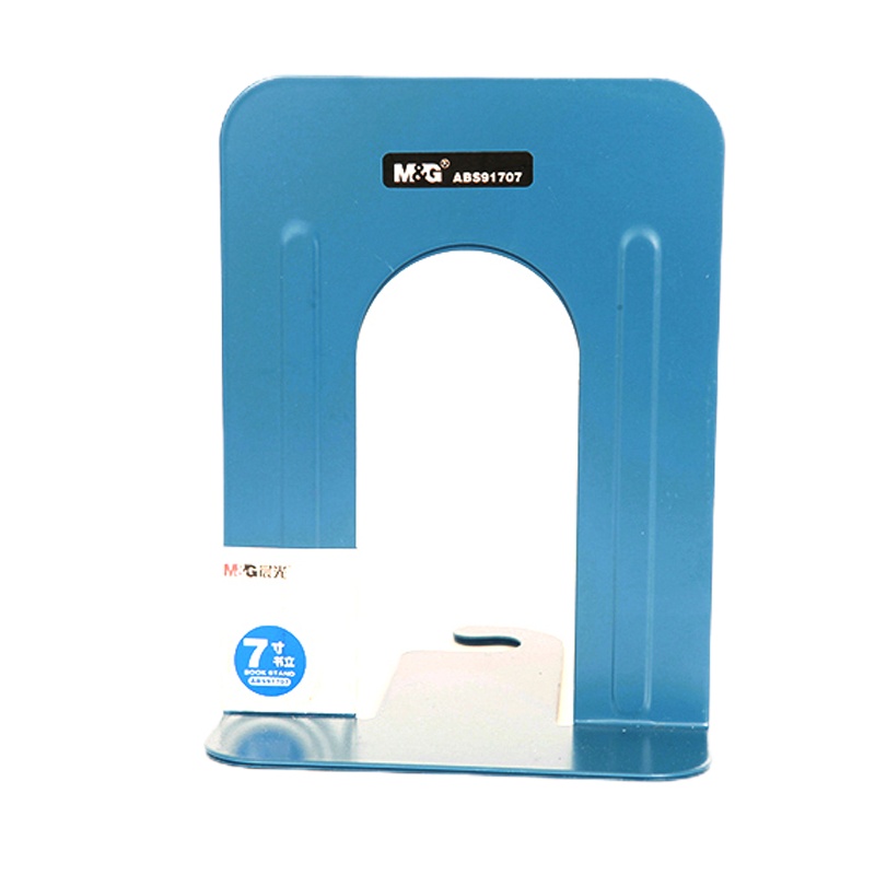 晨光文具ABS91707办公7寸书架 书靠 书档 金属铁书立2片/付 黑色 蓝色(颜色随机)