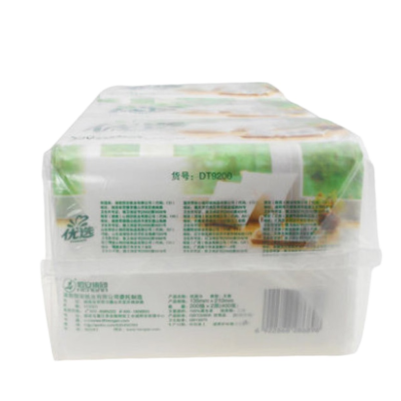 心相印 DT9200 优选忘忧棕榈系列200抽二层塑装纸面巾 3包 单件装(24提/件)