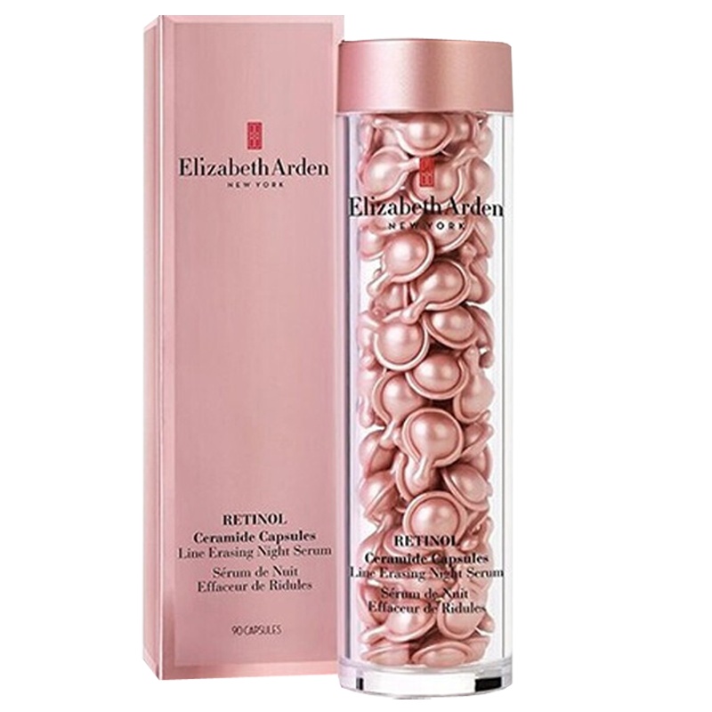 伊丽莎白雅顿(Elizabeth Arden)时空焕活面部精华 紧致滋润 淡化细纹 夜间胶囊多效抗皱精华液 粉胶约90粒