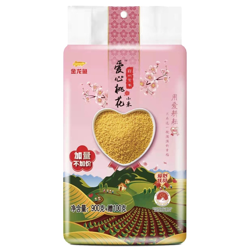金龙鱼 爱心桃花小米900g 蔚州贡米 黄小米 小米粥 杂粮