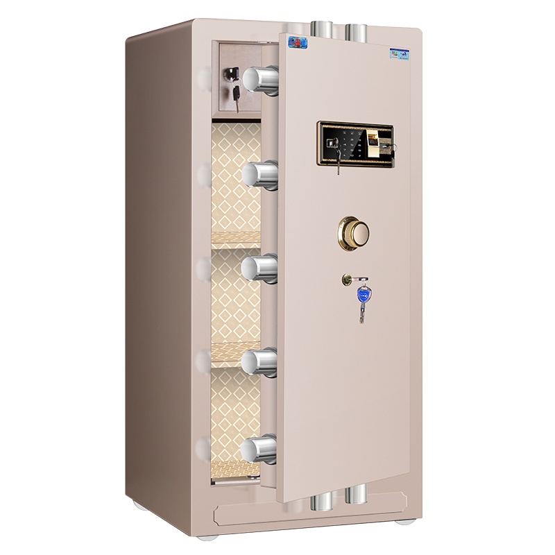 虎牌保险柜办公保险箱家用 全钢BGDB-I-120ZW电子指纹保管箱大型1.2米保管柜宾馆大堂柜 米白色