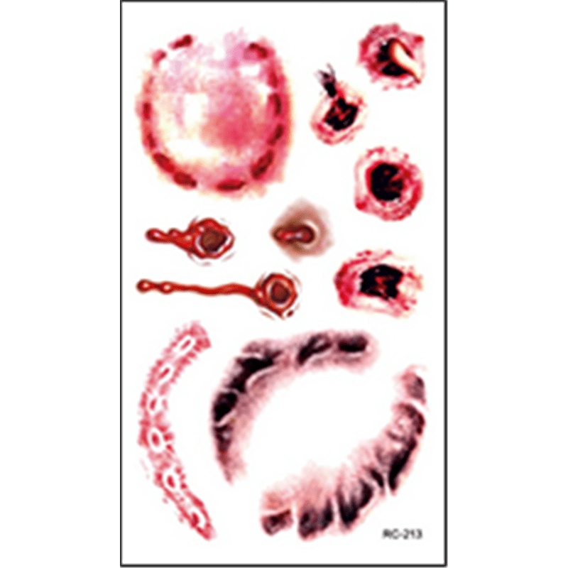 万圣节脸贴智扣儿童纹身贴纸男女孩卡通夜光仿真伤疤派对妆容水印贴画