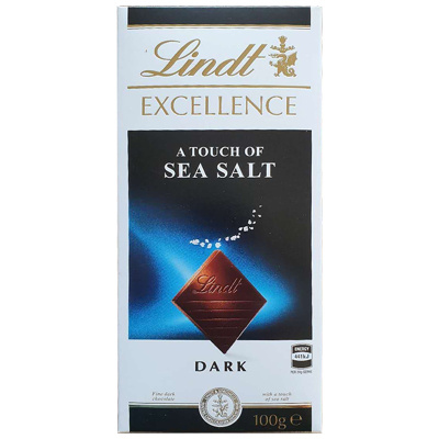 LINDT瑞士莲特醇排装海盐味黑巧克力100G