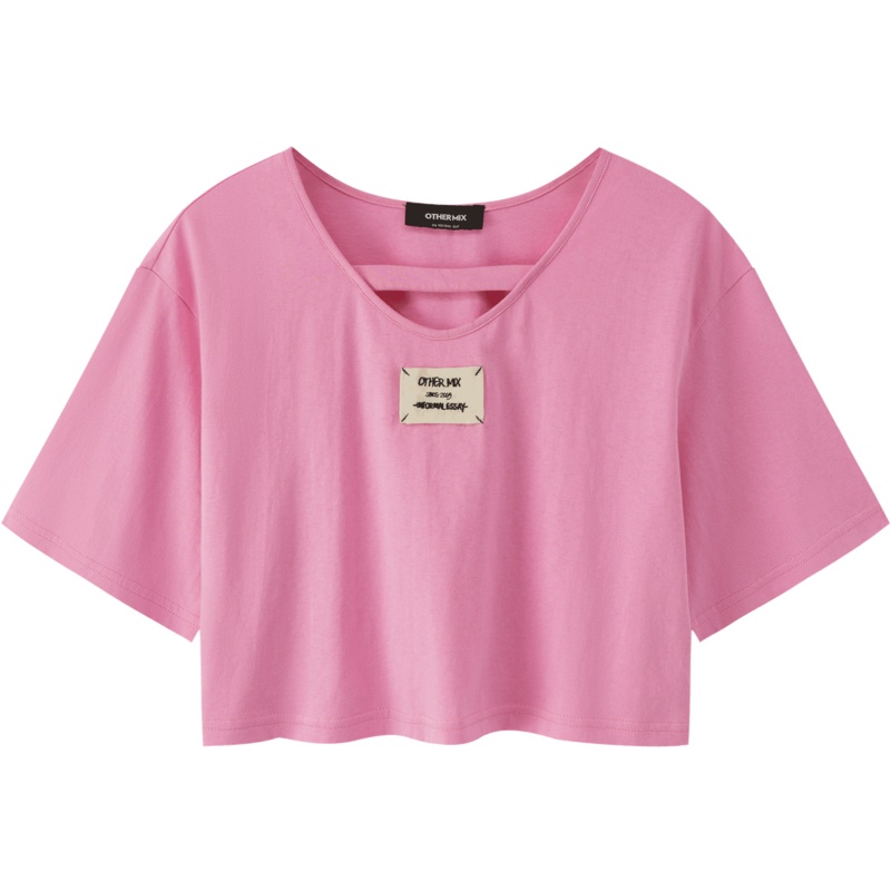 OtherMix贴布时尚t恤女2021年夏季新款设计感小众宽松短袖上衣潮