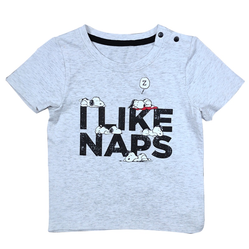 史努比(SNOOPY)男童纯棉小清新简约T恤卡通短袖夏新款90-140cm