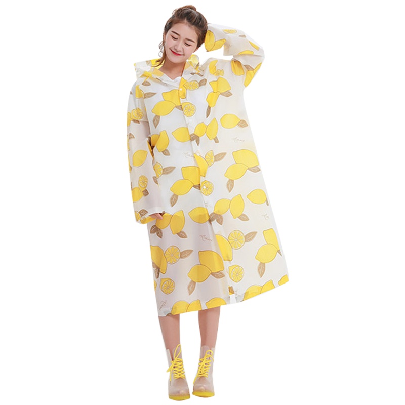 加厚耐用男女雨衣外套旅游登山徒步透明户外通用便携式非一次性雨披柠檬黄