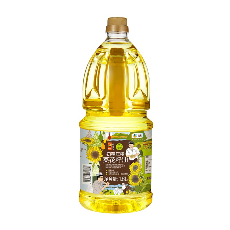 中粮 初萃(CHUCUI) 葵花籽油1.8L 桶装粮油 食用油