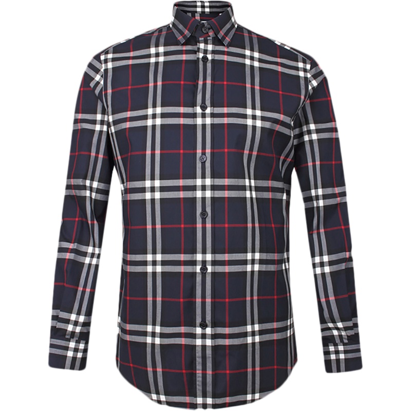 BURBERRY 博柏利 男士 经典格纹棉质长袖衬衫 80208651