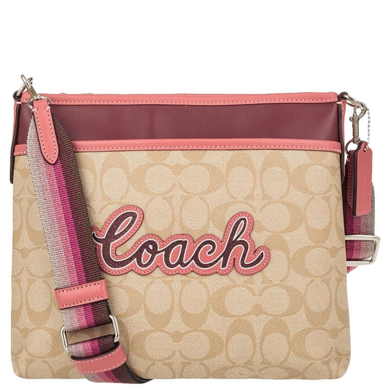 [直营]蔻驰(COACH) 拉链款 涂层帆布布女士单肩包 斜挎包 女包