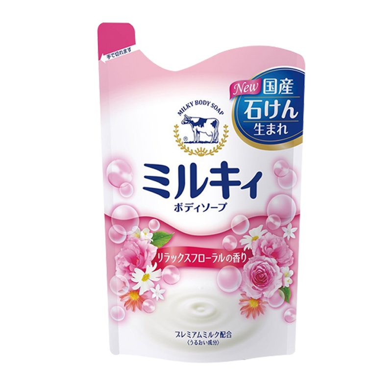 COW牛乳石碱花香沐浴露替换装400ML 保湿花香